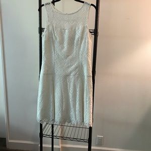 White House Black Market white lined dress